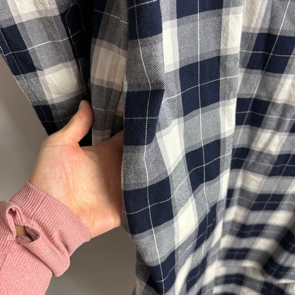 Ralph Lauren Navy Plaid Shirt Dress Tartan Button Front Women’s 8 NWOT - Picture 7 of 8